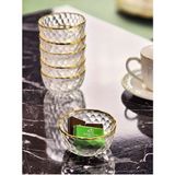 İnova Home Decor Gold Detaylı Nokta Desen Cam Mini Çerezlik-Sosluk Takımı 6'lı