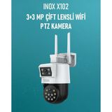 Inox Digital İNOX-X102 3+3mp Full Hd Dual Çift Lens Wifi Akıllı Onvıf Ptz Kamera Hieasy - Beyaz