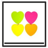 İnox Fixpoint Kalp Postit - 4 adet