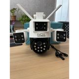 Inox INOX-X104 Dört Lensli Wifi PTZ Kamera 3 MP Gece Görüşlü Siyah Beyaz Tüm Mekanlar İçin - siyah beyaz iki renk