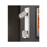 İnox kaplama ikili led spot duvar aplik tavan avize Gu10 tasarruflu led spot hareketli başlık