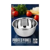 Inox Kase - 20 Cm 1 Litre Karıştırma Kabı Profesyonel 304 Paslanmaz Çelik