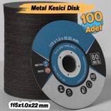 Inox Metal Kesici (100 Adet) Kesme Diski 115X1,0X22,23 mm Ince Taş Disk Spiral Demir Kesici Disk - Yeşil