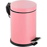 İnox Vinoks Premium Serisi 5 Litre Hacimli Paslanmaz Banyo-mutfak Pedallı Çöp Kovası Pembe, 5 Litre
