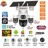 Inox X-24 3mp+3mp+3mp+3mp 12mp 4g E-sim Kartlı 2xsolar Panelli 4 Lens 3 Ptz Akıllı Kamera