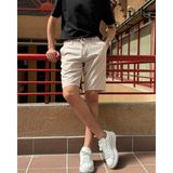 İnpool Erkek Bel Bağcıklı Regular Fit Pamuklu Keten Dokuma Şort Bej Old Money Culture - 34