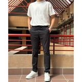 İnpool Erkek, Bel Lastikli, Standart-Fit, Duble Paça, Bağcıklı Pantolon 24INP286 - Siyah - 30