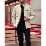 İnpool Erkek, Fermuarlı, Cepli, Kapitone Dolum, Suya ve Rüzgara Dayanıklı, Ceket-Mont 24USEC06 - Taş - XL - Regular Fit