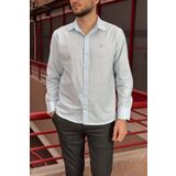 inpool Erkek, Gömlek yaka, Regular Fit, Pamuklu, Keten dokuma, Old Money Culture, Nakış detaylı Gömlek G10