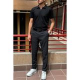 inpool Erkek, Pile Detaylı, Siyah, Ekose Desen, Slim-fit, Poliviskon Pantolon