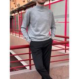 İnpool Erkek, Slim-Fit, Old Money, Yarım Boğazlı Triko Kazak PLTK01 - Gri