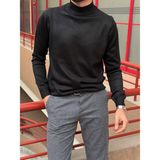 İnpool Erkek, Slim-Fit, Old Money, Yarım Boğazlı Triko Kazak PLTK01 - Siyah - XL