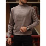 İnpool Erkek, Slim-Fit, Old Money, Yarım Boğazlı Triko Kazak PLTK01 - Sütlü Kahve