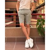 İnpool Erkek, Slim Fit, Pamuklu Kumaş, Nakış Detaylı Şort 24INP278 - Haki - 33