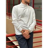 İnpool Erkek Slim-Fit Yarım Boğazlı Triko Kazak Beyaz Renk Günlük Kullanım