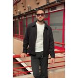 İnpool Erkek, Standart-Fit, Fermuar Detaylı, Gömlek Yaka, Kaşe Ceket 626 - Siyah - XL