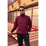 İnpool Erkek, Tam Balıkçı Yaka, Yünlü, Old Money Culture, Kazak PLTK16 - Bordo - XL