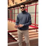 İnpool Erkek, Tam Balıkçı Yaka, Yünlü, Old Money Culture, Kazak PLTK16 - İndigo - XL