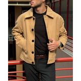 İnpool Gömlek Yaka, Oversize-Fit, Old Money Culture, Düğmeli, Kaşe Kumaş Ceket 24USEC05 - Bej - XL - Relax Fit