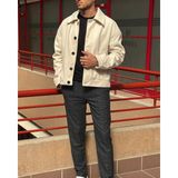 İnpool Gömlek Yaka, Oversize-Fit, Old Money Culture, Düğmeli, Kaşe Kumaş Ceket 24USEC05 - Beyaz - 2XL - Relax Fit