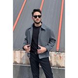 İnpool Gömlek Yaka, Oversize-Fit, Old Money Culture, Düğmeli, Kaşe Kumaş Ceket 24USEC05 - Füme - Relax Fit