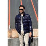 İnpool Hi-Quality, Çift Yönlü Fermuar, Regular Fit, Rüzgar ve Su Geçirmez, Parlak Şişme Mont 24USEC2475 - 2XL - Lacivert