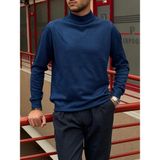 İnpool Slim-Fit Yarım Boğazlı Erkek Triko Kazak İndigo Renk Günlük Rahat Kullanım için - XL