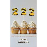 Inşaat 2 Yaş Temalı Konsept Kürdanlı Cupcake Süsü Doğum Günü Süsü *20'li Kalın Kağıt