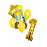 Inşaat Balon Kepçe Doğum Günü Yaş Seti, 1