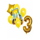 Inşaat Balon Kepçe Doğum Günü Yaş Seti, 3