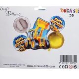 İnşaat Teması Kepçe Happy Birthday 5 li Folyo Balon Set