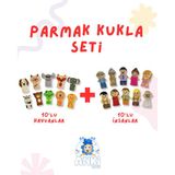 İnsanlar ve Hayvanlar Parmak Kukla Seti 20'li