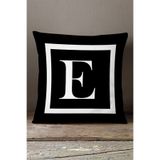 INSENSE HOME Kadife Babyface Çift Tarafı Harfli Kırlent Yastık Kılıfı - E Harfi - 43x43 Cm