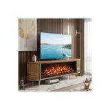 İNSERA HOME ELEKTRİKLİ LÜKS 3D ALEV EFEKTLİ UZAKTAN KUMANDALI TV ÜNİTESİ/KONSOL KULLANIMLI ÇAM RENGİ (180CM) ŞÖMİNE
