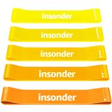Insonder Resistance Band Set of 5 - Resistance Bands for Working Out - Exercise Bands Resistance - Workout Bands & Elastic Band - Stretch Bands for Exercise - Fitness Bands, Booty Bands Leg Exercise