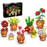 INSOON Etli Çiçekler Bonsai Yapı Setleri, 8 Paket Botanik Koleksiyonu Yapı Taşı Kiti Ev Dekorasyonu için, 1234 Parça Bitki İnşa Oyuncak Yetişkinler için Hediyeler Çocuklar Kız Erkek Çocuklar 6 7 8 9