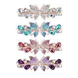 inSowni 4 paket lüks Glitter ışıltılı mücevherli taşlar kristal yapay elmas kelebek Metal fransız saç tokalarım süslü Bling timsah yapış kelebekler saç klipleri başlıklar aksesuarları kadınlar kızlar