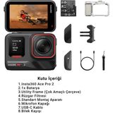 Insta360 Ace Pro 2 Xplorer Bundle 8K Aksiyon Kamera Siyah / Gümüş Deklanşör Düğmeli Tutma Aparatlı Set - Beyaz