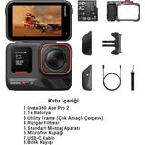 Insta360 Ace Pro 2 Xplorer Bundle 8k Aksiyon Kamera Siyah Tek Batarya Deklanşör Düğmeli Tutma Aparatlı Set