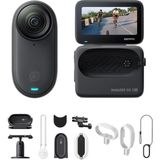 INSTA360 Go 3s Bisiklet Multiview Paketi 128 GB Siyah - Taşınabilir 4K Mini Kamera, Eller Serbest Pov'ler, Her Yere Takma, Sabitleme, 140 Dakikalık Pil, 10 M Su Geçirmez, Yapay Zeka Düzenleme, Apple F