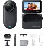 INSTA360 Go 3s Tam Paket - Taşınabilir 4K Mini Kamera, Eller Serbest Pov'ler, Her Yere Takılabilir, Sabitleme, 140 Dakika Pil, 10 M Su Geçirmez, Yapay Zeka Düzenleme, Siyah, Vlog'lar, Seyahat, Dış Mek