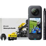 INSTA360 X3 Motosiklet Paketi - 1/2"sensörlü Su Geçirmez 360°AKSIYON Kamerası, 5.7k 360 °, 72MP 360°FOTOĞRAF, Stabilizasyon, 2.29"dokunmatik Ekran, Titreşim Geri Bildirimi, Aı Düzenleme, Canlı Akış - Siyah