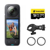 insta360 X4 Motosiklet Paketi - 8K Su Geçirmez 360 Aksiyon Dijital Kamera, 4K Geniş Açılı Video, Çıkarılabilir Lens Korumaları, 135 Dakika Pil Ömrü, Ai Düzenleme, Stabilizasyon, Spor, Seyahat, Siyah