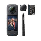 Insta360 X5 başlangıç paketi – Su geçirmez 8K 360° kamera, düşük ışıkta lider, görünmez selfie çubuğu efekti, sağlam ve değiştirilebilir lensler, 3 saat pil, net ses, stabilizasyon