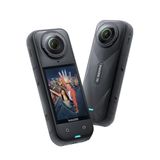 Insta360 X5 - Su geçirmez 8K 360° aksiyon kamerası, düşük ışıkta uç, görünmez selfie çubuğu efekti, sağlam değiştirilebilir lens, 3 saat pil, entegre. Rüzgar koruması, sabitleme, üçlü yapay zeka çipi