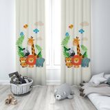 instababyrooms 135X270CM Çocuk Odası Dijital Baskılı Fon Perde - 135 x 270 cm - Açık Krem