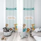 instababyrooms 135X270CM Çocuk Odası Dijital Baskılı Fon Perde - 135 x 270 cm - Açık Yeşil