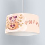 instababyrooms Bej Rengi Yavru Köpek Desenli Çocuk Odası Dijital Baskılı Sarkıt Avize - Beyaz - 1