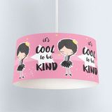 İnstababyrooms Beyaz Cool To Be Kind Pembe Desenli Çocuk Odası Dijital Baskılı Sarkıt Avize