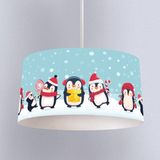 İnstababyrooms Beyaz Penguen Desenli Çocuk Odası Dijital Baskılı Sarkıt Avize